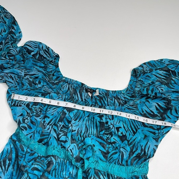 Lotus Traders Dress Batik Asymmetrical Babydoll Fairy Whimsigoth Black Blue OS - Picture 8 of 12